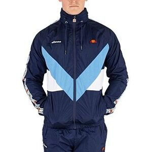 Ellesse Gerano Track Jacket Mens Navy Blue Colorblock pWindbreaker Logo Tape M